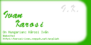 ivan karosi business card